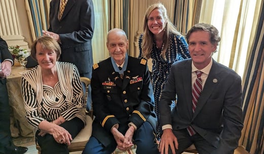 Toni Taylor, Captain Larry Taylor, Ginny Kelly, and Mayor Tim Kelly