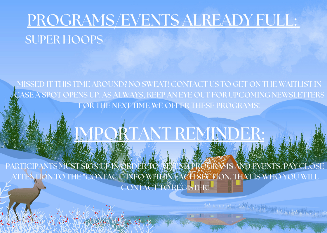 November & December ProgramsEvents Full