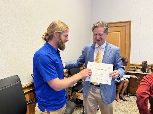 Zach Hall Presented Mayoral Award